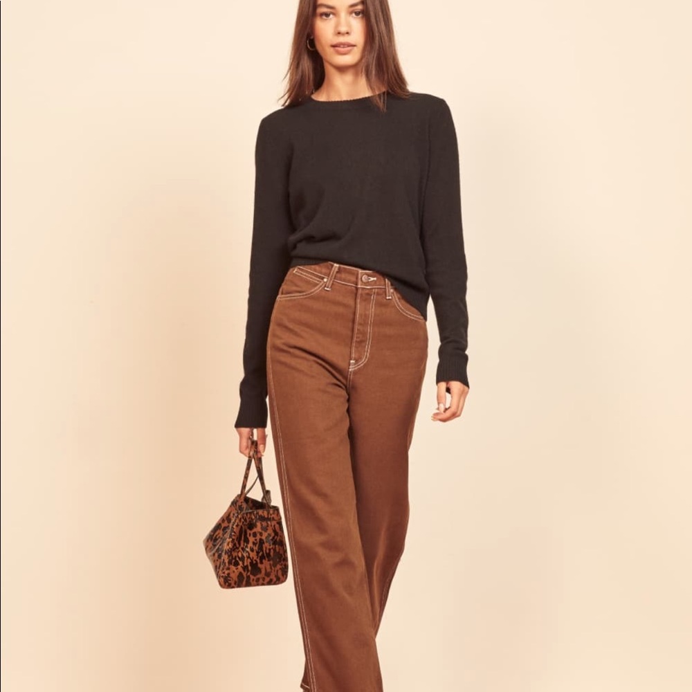 reformation cashmere crew neck sweater